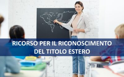 RICORSO PER IL RICONOSCIMENTO DEL TITOLO ESTERO